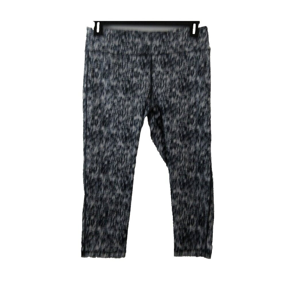Inner Spirit Leggings Womens Size Large Black White Polyester Mid Rise Ankle